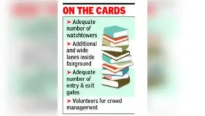 Watchtowers, wide lanes to manage book fair crowd