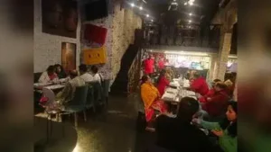 Weekend crowd at a south Kolkata restaurant