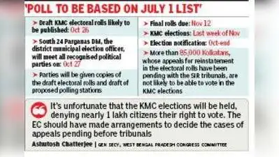 KMC Elections Likely In Last Week Of Nov
