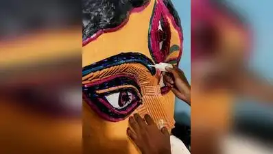 Kolkata: A 5.5-ft-tall representation of Goddess Durga is being created with recycled ballpoint