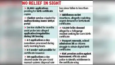 Worse, the KMC birth certificate wing personnel are struggling to process and clear more than