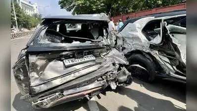 Chennai: An MTC bus went out of control and rammed nine parked cars before mounting the median