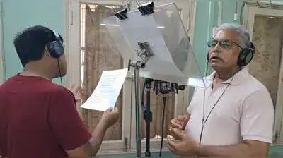 Dilip Ghosh records the Jhalmuri song with Lokesh Giri