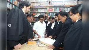 Law and electricity minister Nirmalkumar spoke at a felicitation event organised by Madras Bar