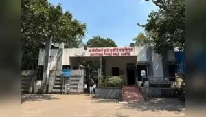 SPPU girls' hostel boarders speak to varsity officials following a protest on moral policing
