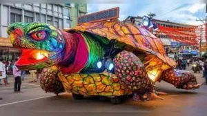 A tableau designed by Vikky Kulal for an earlier Mangaluru Dasara procession — Dasara Throwback