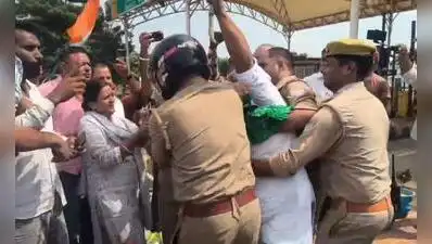 Several held after self immolation bid during farmers' protest against toll collection despite