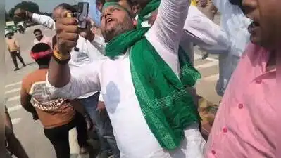 Several held after self immolation bid during farmers' protest against toll collection despite
