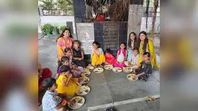 Little Saraswatis deified with gifts of learning aids