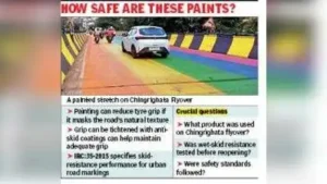 Kolkata: A viral video showing three motorcycles skidding on the rainbow-painted Chingrighata