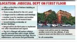 Three rooms have been allotted on the first floor of the Writers’ Buildings as the designated