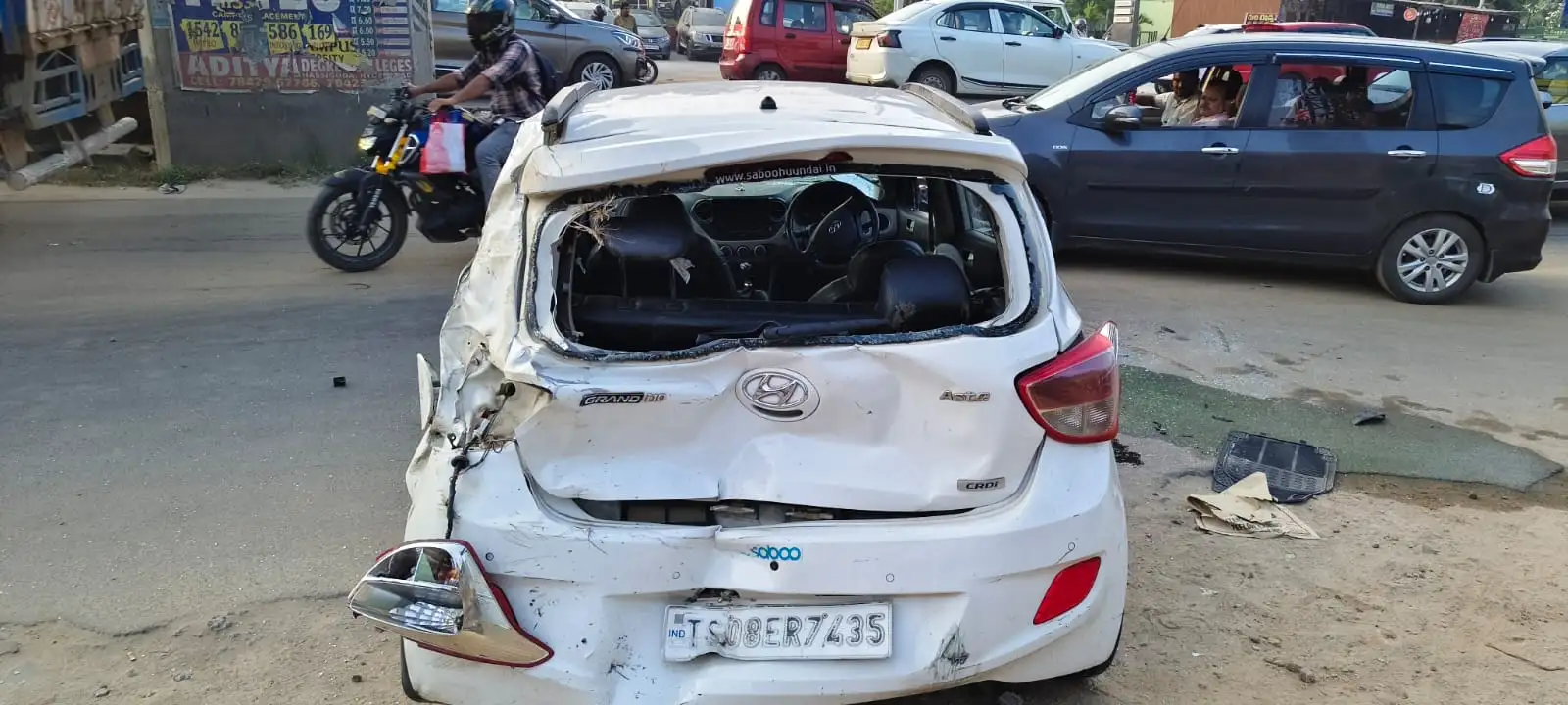 Two people, Sai Shiva (30) and his wife Meghana (28), were injured after an SUV allegedly