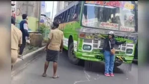 Kochi : A private bus driver was accused of reckless driving and attempting to hit
