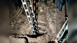 A blind girl, 9, fell into a 20-foot-deep open sewer on Pirana-Piplaj Road on Saturday