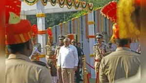 At the Ahmedabad event, the names of police personnel from Gujarat who died in the line of duty