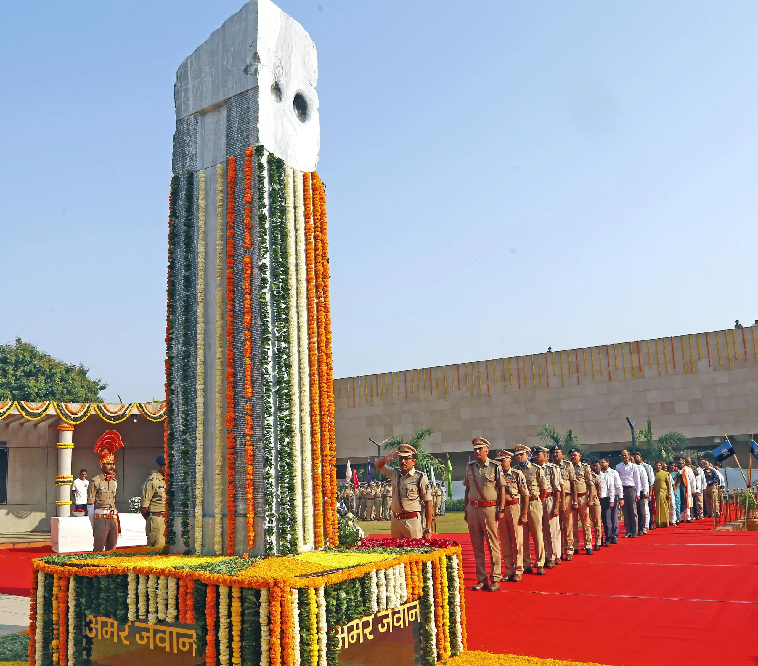 At the Ahmedabad event, the names of police personnel from Gujarat who died in the line of duty