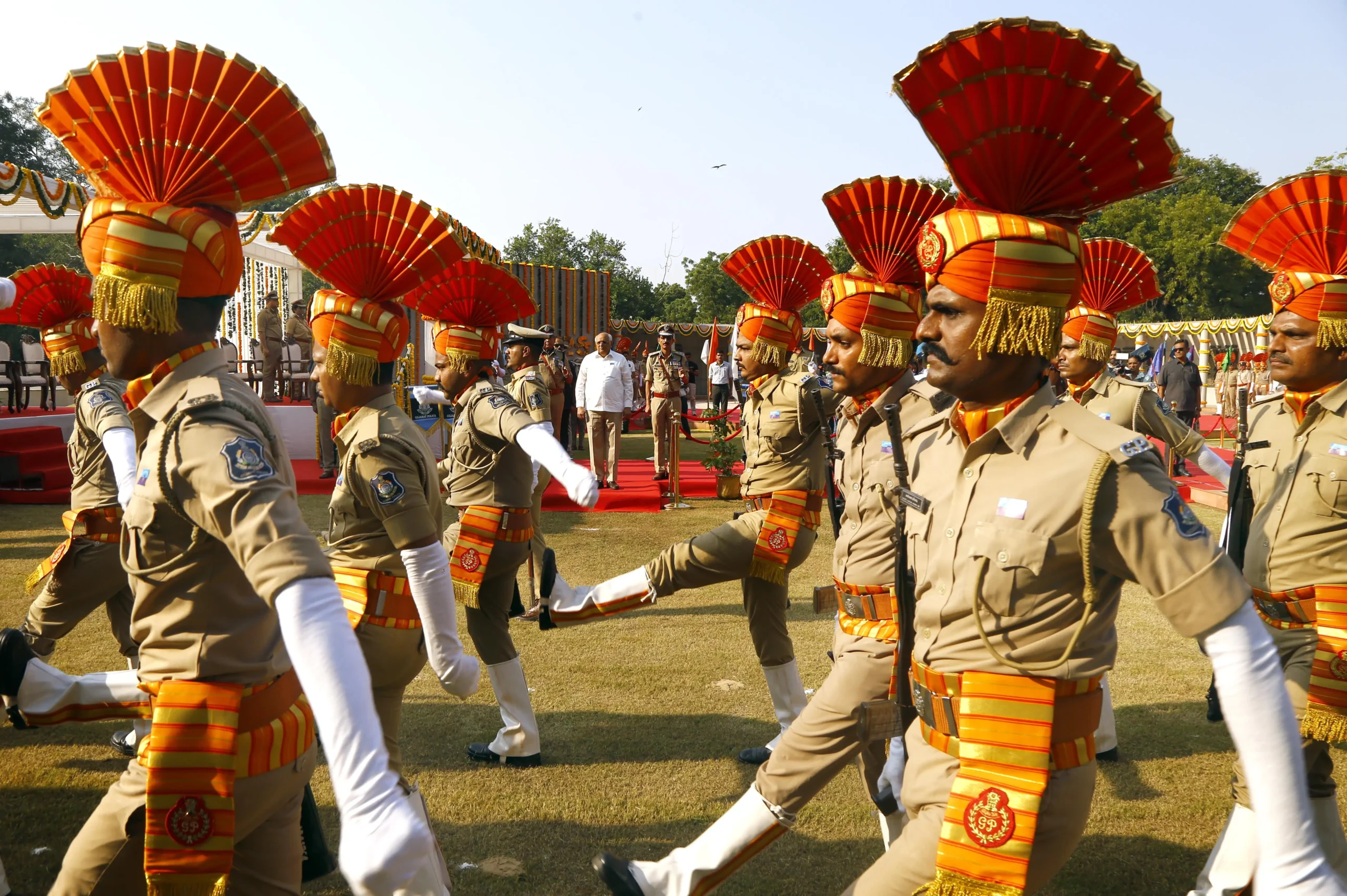 At the Ahmedabad event, the names of police personnel from Gujarat who died in the line of duty