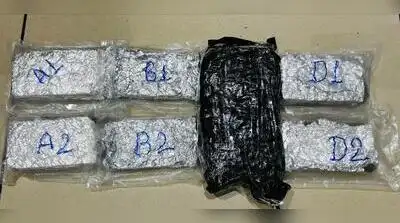A man arriving from Ho Chi Minh City was apprehended with 2.1 kg of marijuana at Sardar