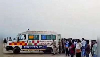 An ambulance at Diveagar beach after the tragedy on Thursday