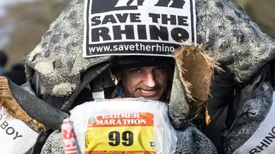 Green’s 132-marathon record was confirmed by Guinness World Records, while Save the Rhino