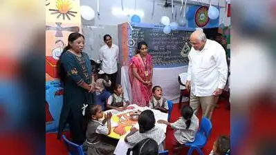 Later, Patel also distributed ration kits to parents of children enrolled at an anganwadi