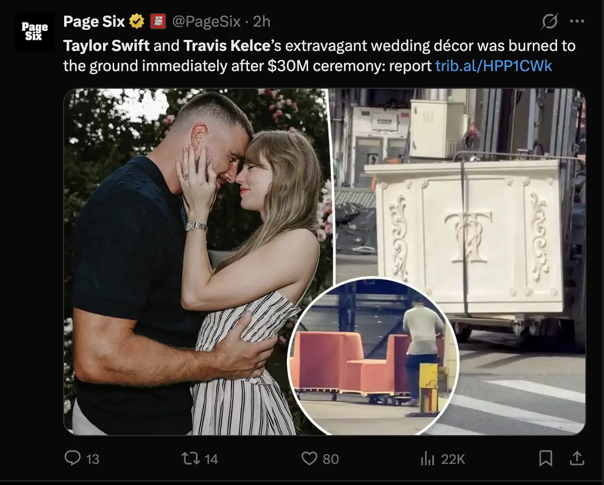 The decorations were not the only extravagant ideas reportedly considered for the wedding