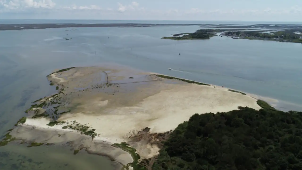 Around 60,000 cubic yards of sediment were eventually used to raise and rebuild approximately