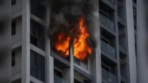 Pune: A fire broke out in the 22nd-floor flat at Balewadi on Saturday evening