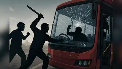 ” Pune: Two men allegedly assaulted the driver of an MSRTC bus and smashed the windscreen