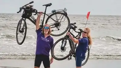 A Utah couple began cycling across America on their 40th wedding anniversary; 87 days and 3,634