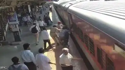 As the train, Navjeevan Express , was pulling out of the station, a 63-year-old passenger