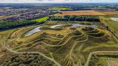 New drone images have captured the scale of the “Lady of the North”, a vast land sculpture