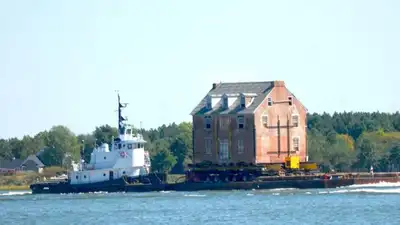 In 2019, a Maryland family moved a 255-year-old mansion 50 miles by barge; the 4,000-square-foot