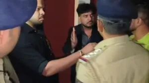 IAS officer Vikas (with phone) and his friend Abhay Uday Singh