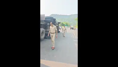 Their search ended when they learnt that two bodies had been found under the overturned truck