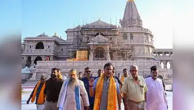 Assam chief minister Himanta Biswa Sarma arrives to offer prayers to Lord Ram at Ram Temple