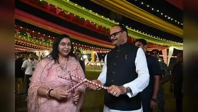 Deputy chief minister Brajesh Pathak with wife Namrata Pathak at Adani TImes Garba Utsav