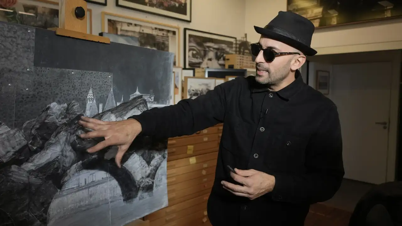 French street artist JR, nicknamed the French Banksy, has covered the seventeenth-century Pont