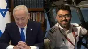 Netanyahu spoke to the 38-year-old pilot on Saturday while Machchhar was undergoing treatment