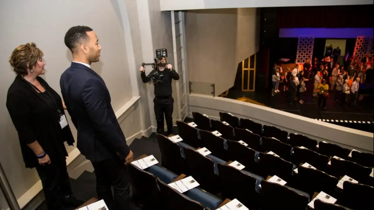 John Legend gave $500,000 to help restore a school auditorium in his Ohio hometown; a decade