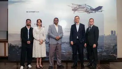 Satya Chakravarthy, founder & technical lead, ePlane, with Daniel Bircher, MD of Zurich Airport
