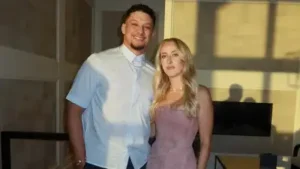 For Brittany Mahomes , wife of Kansas City Chiefs quarterback Patrick Mahomes , that spotlight