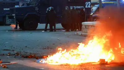 Anti-establishment demonstrations turned violent in France and Spain on Saturday