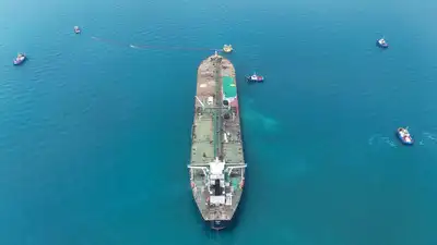 Five Indian nationals aboard a Kuwait-flagged crude oil tanker were safely rescued