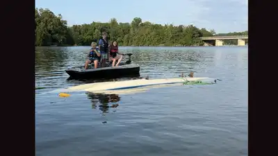 Three siblings aged 10, 12 and 13 helped rescue four teenagers from a sinking boat on Boone