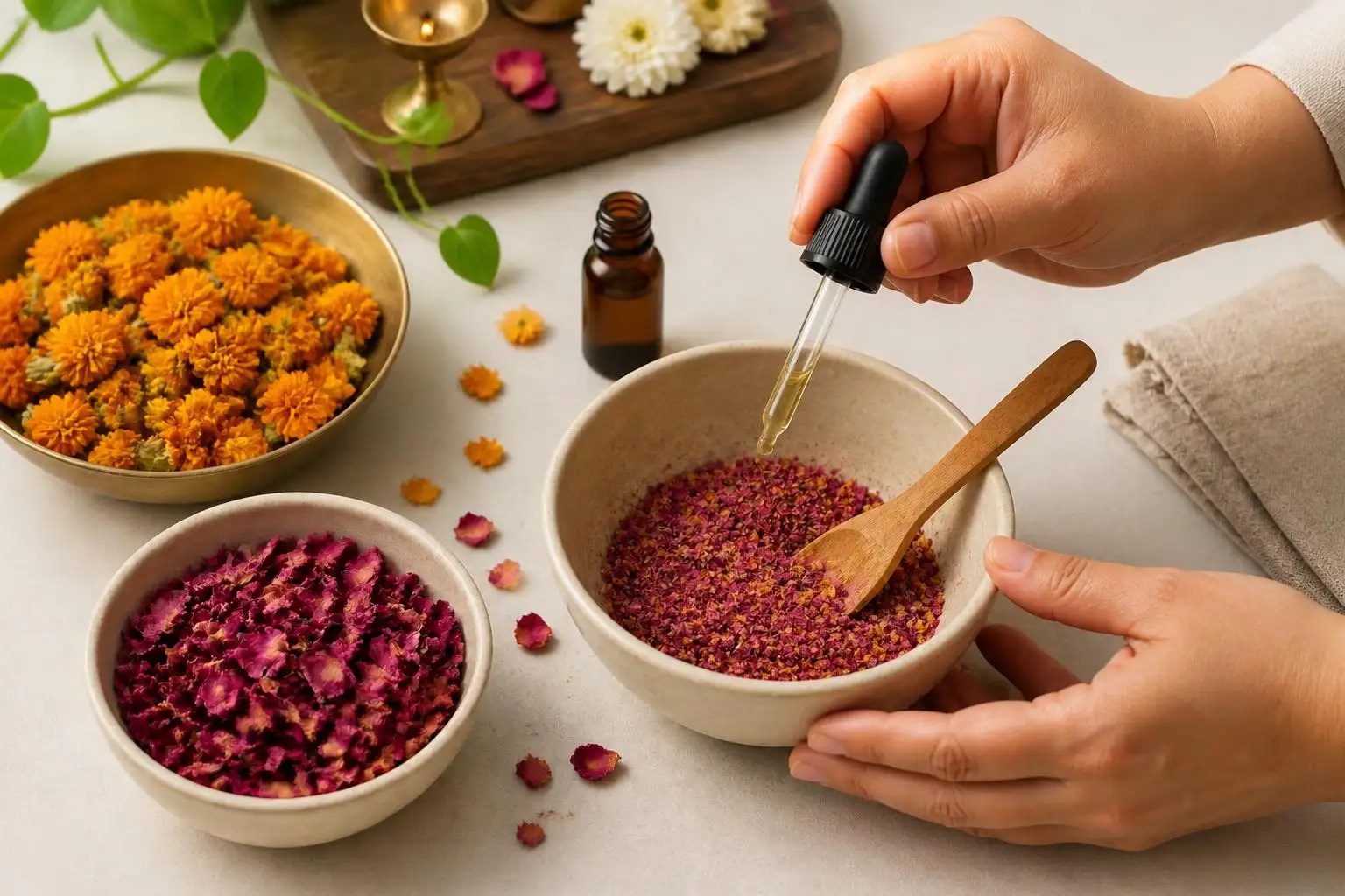 And the next time you look at a pile of dried marigolds or rose petals sitting after pooja