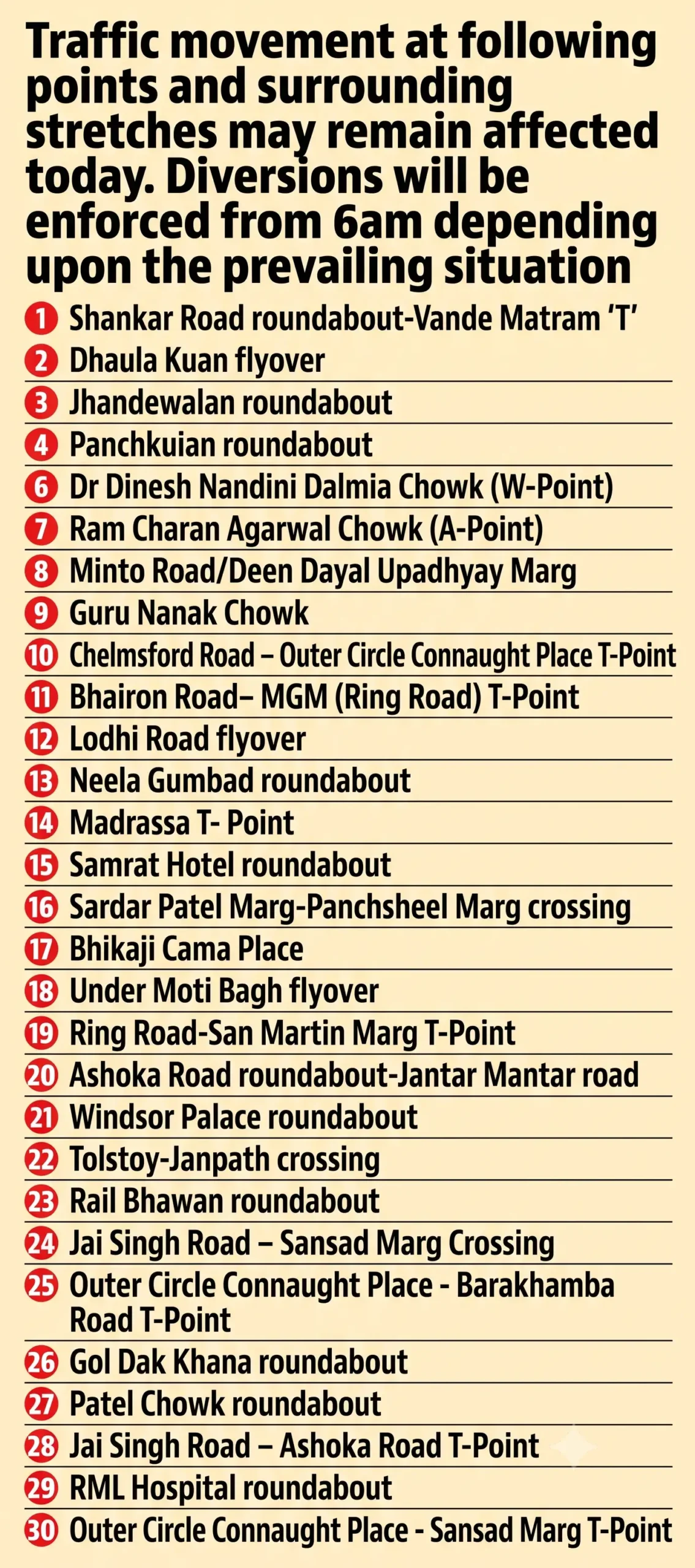Delhi Police has drawn up a security plan involving road blockades, preventive detentions