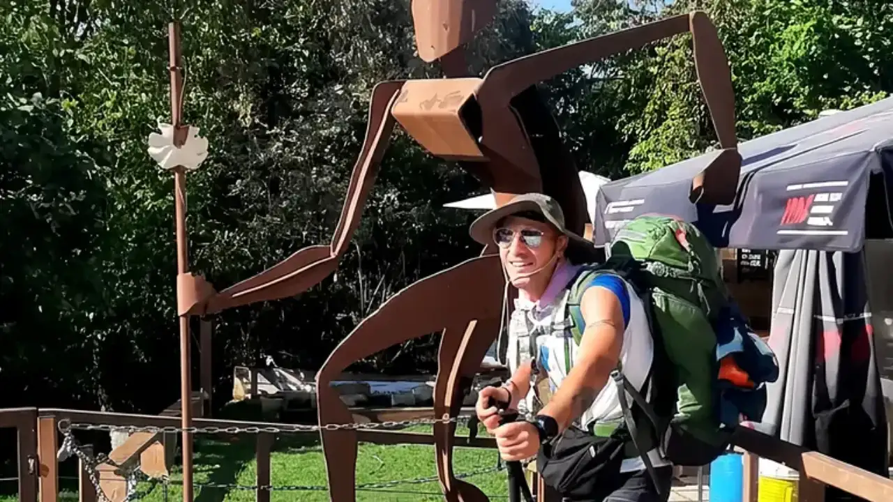 His wife Martina then joined him in Santiago to cover a further 100 kilometres together