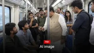 (AI image) A 48-year-old man named Pawan Sharma died following an assault in a Delhi Metro train