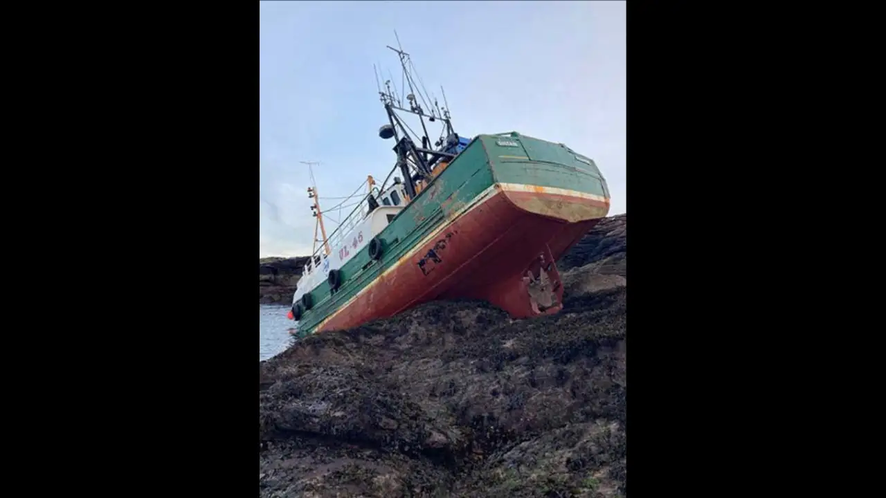 Scottish prawn trawler Sustain hit rocks near Ullapool after its skipper fell asleep; he was